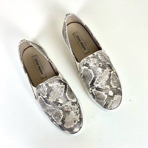 Steve Madden Symba Snakeskin Print Faux Leather Slip On Sneakers Shoes